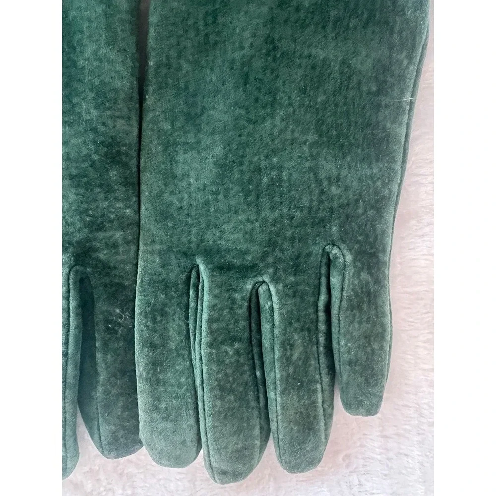 Suede Gloves Forest Green Lined Med Dark Academia Vintage MCM Forestcore Classic
